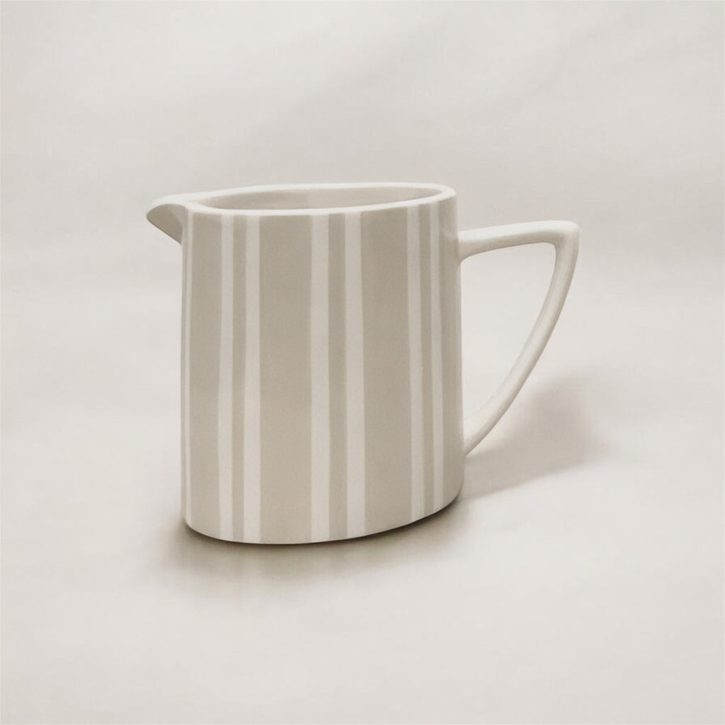Small Neutral Striped Pitcher