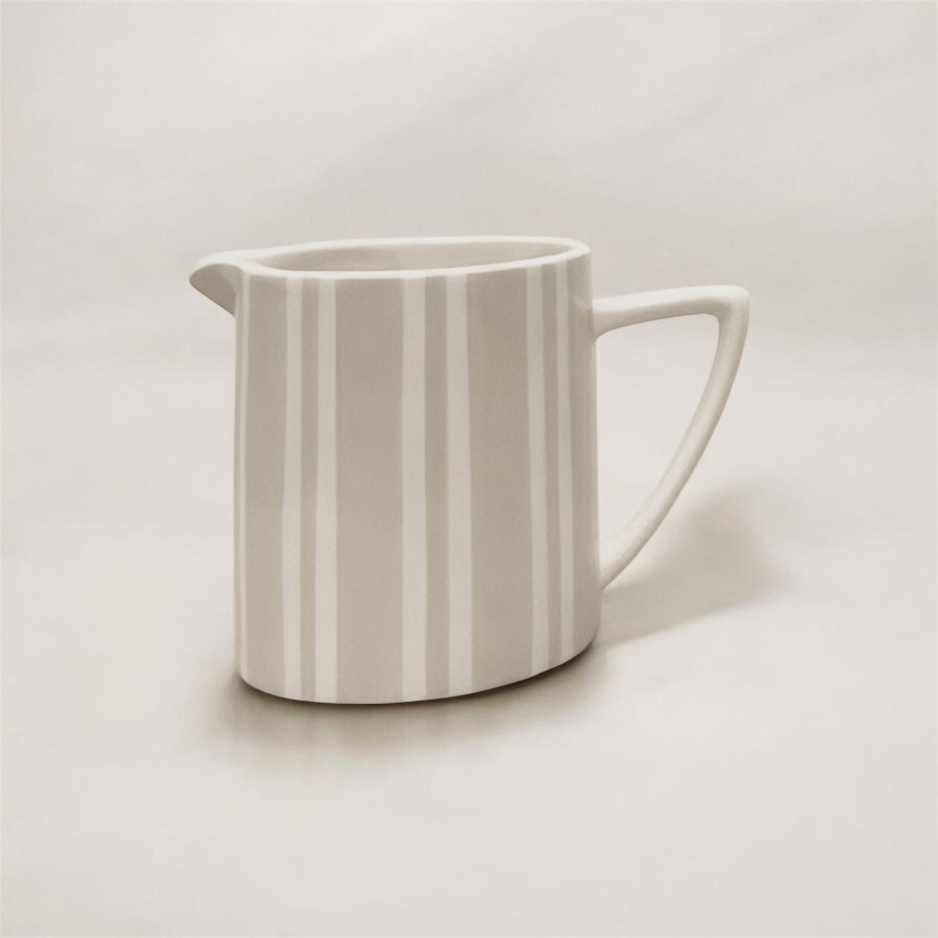 Small Neutral Striped Pitcher