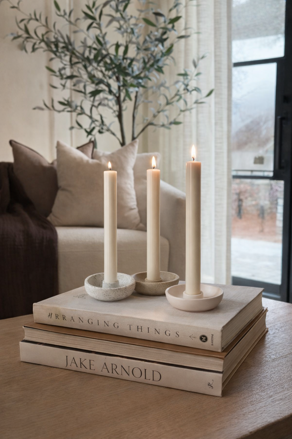 Sand&Stone Round Ceramic Candle Base