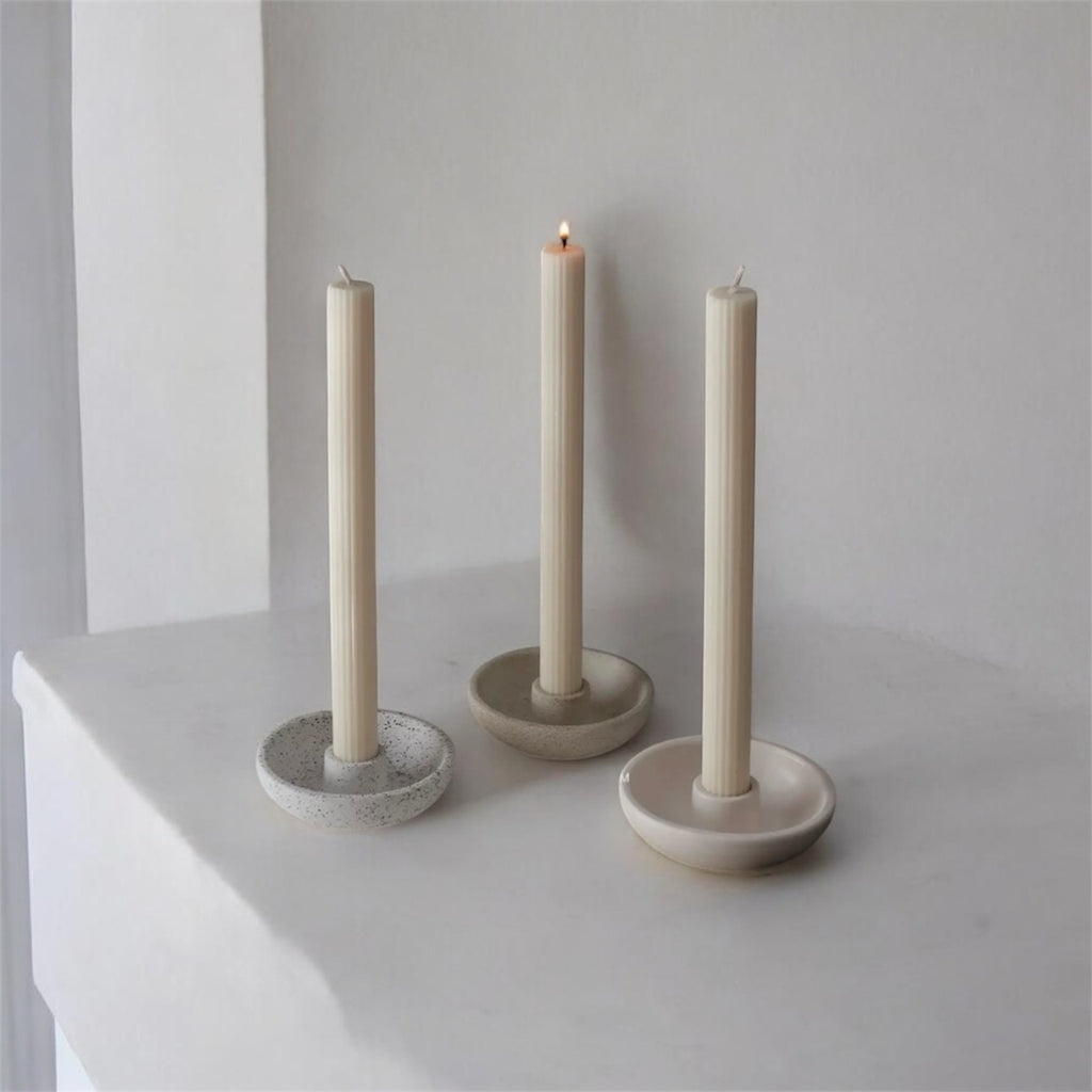 Sand&Stone Round Ceramic Candle Base