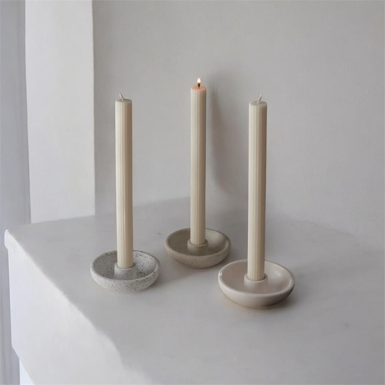 Sand&Stone Round Ceramic Candle Base