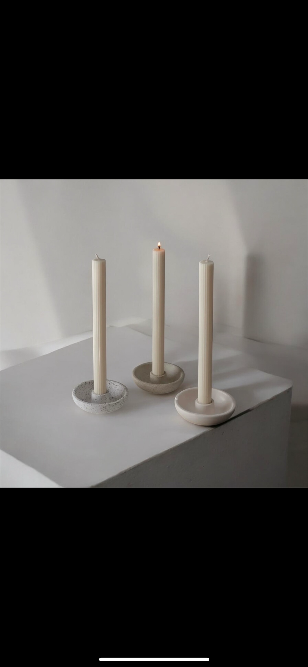 Trio Round Ceramic Candle Base