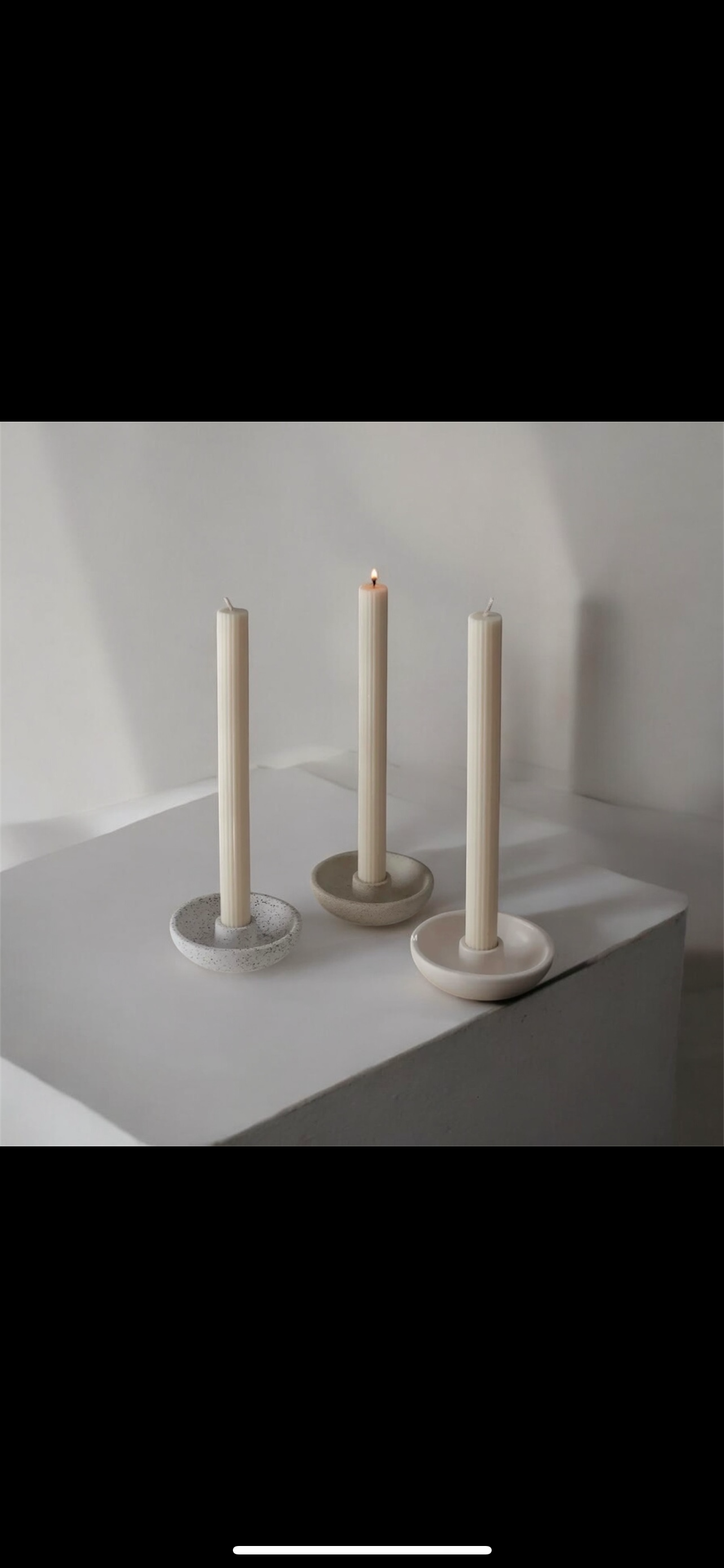 Trio Round Ceramic Candle Base