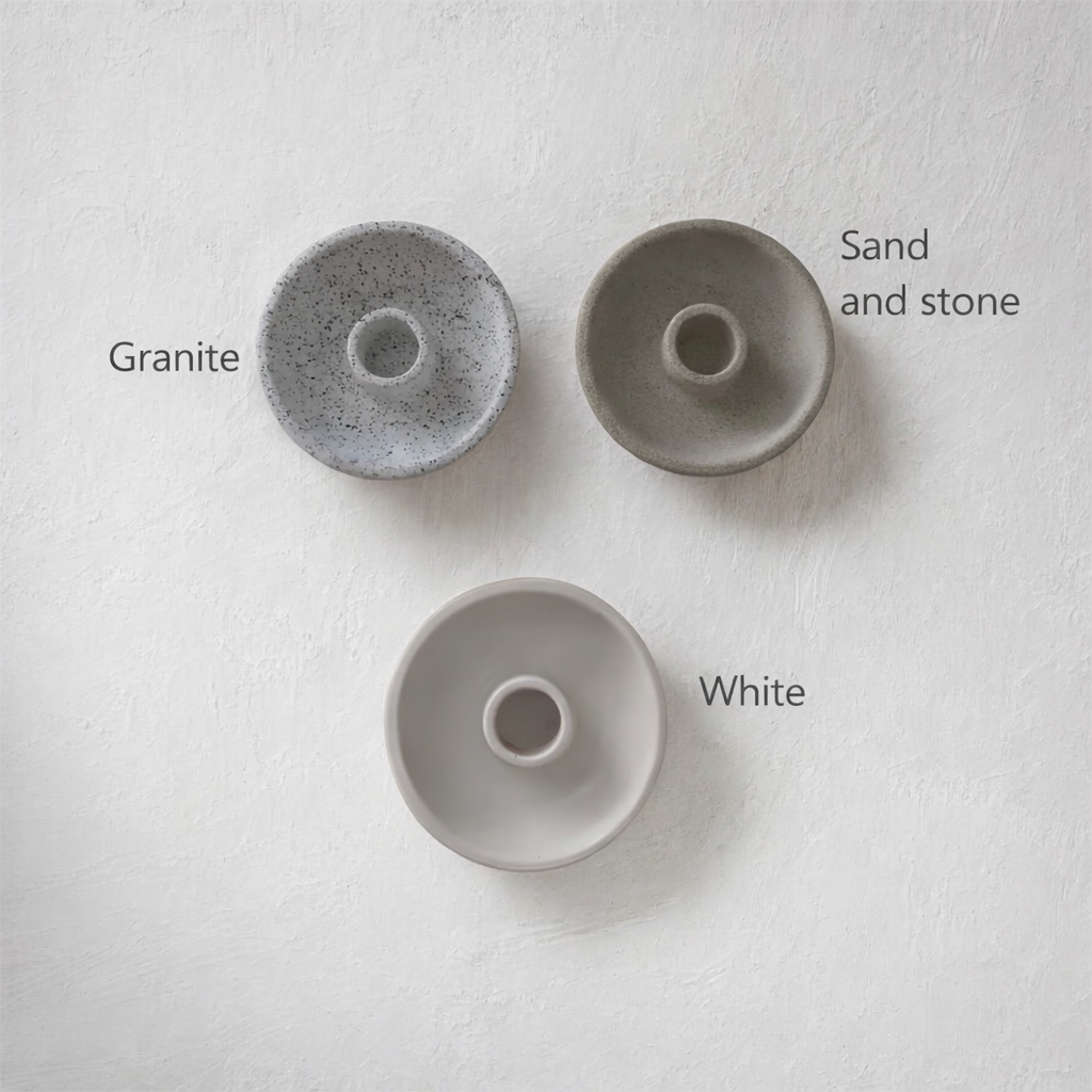 Sand&Stone Round Ceramic Candle Base