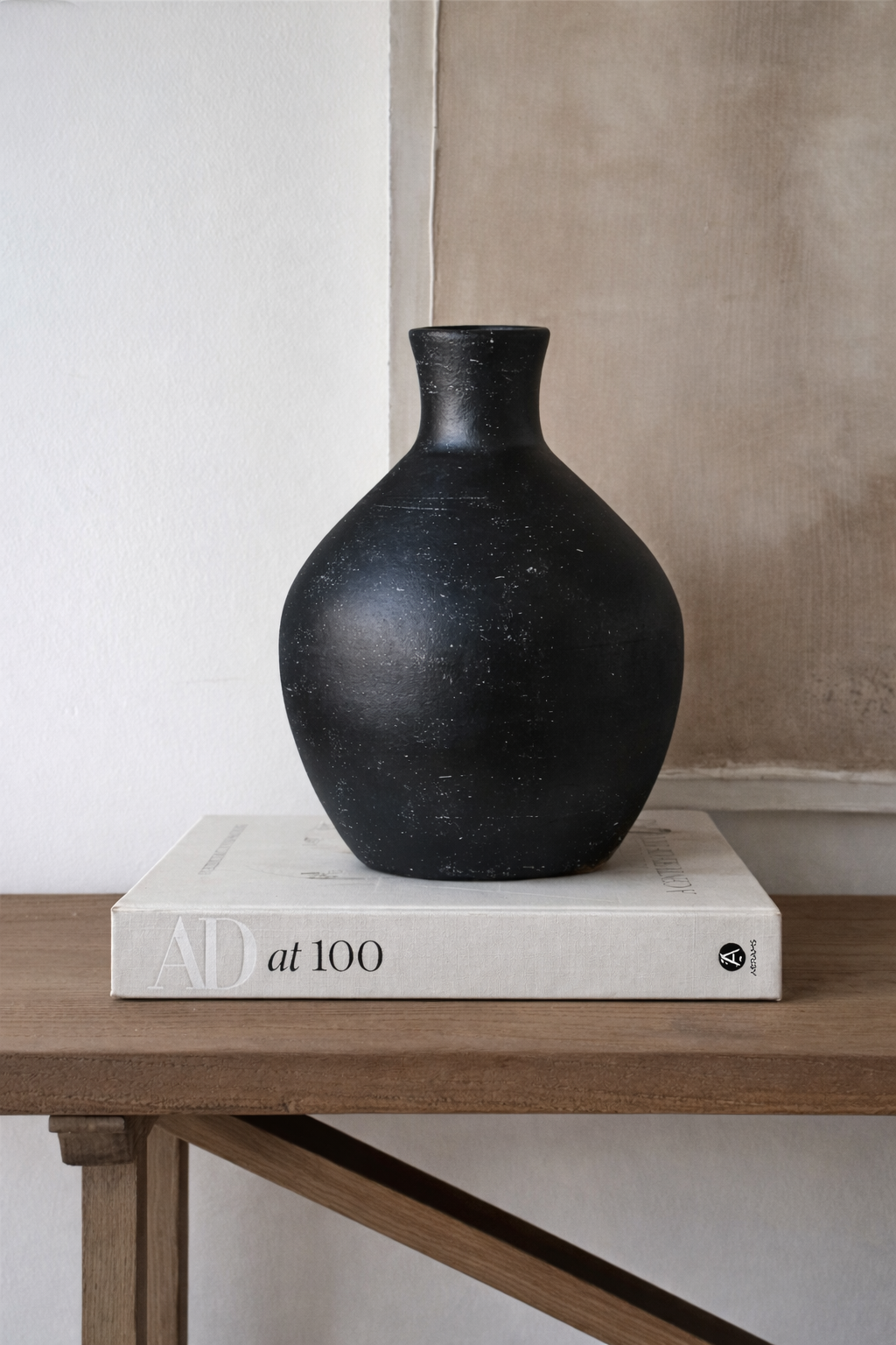 Matte Black Terracotta Vase