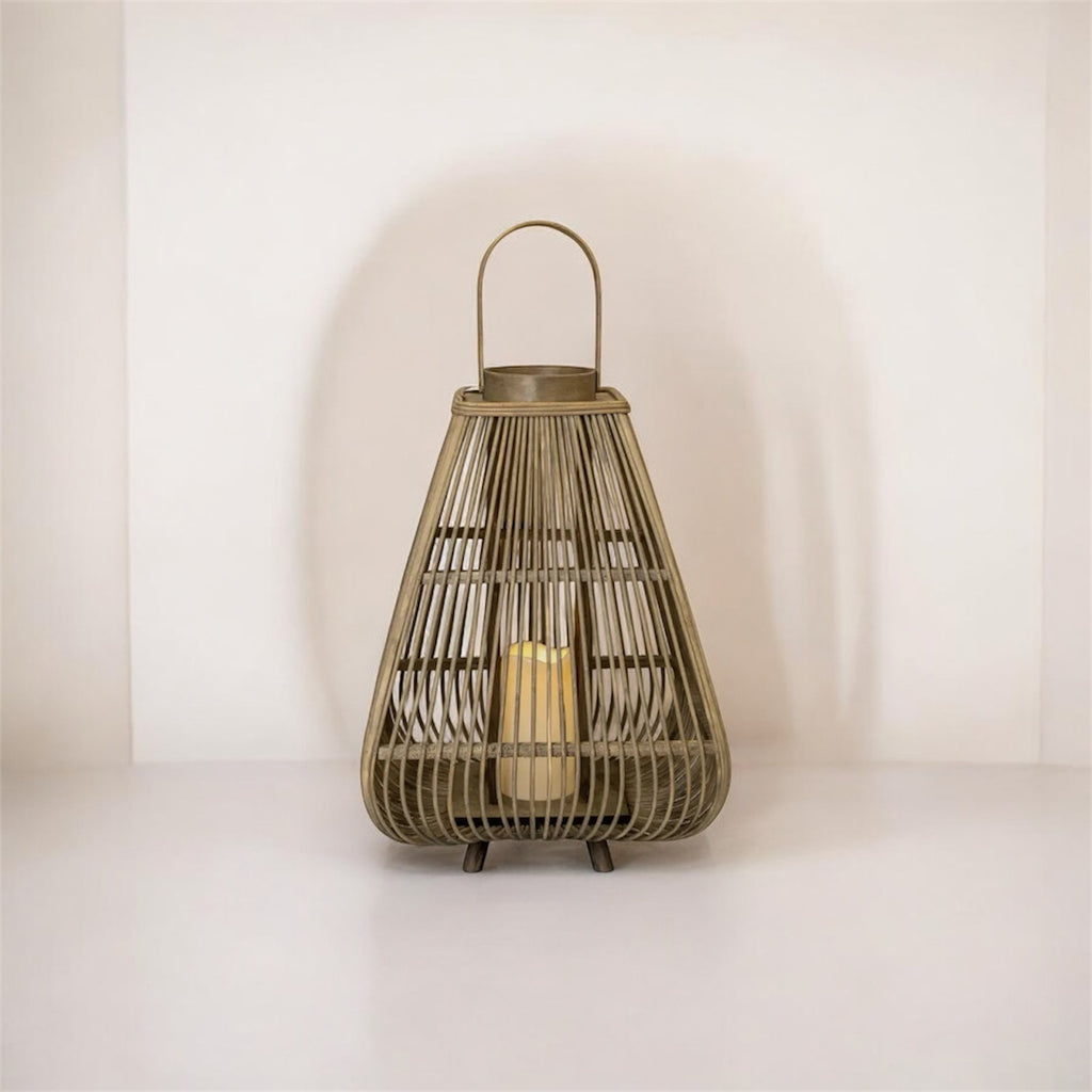 Large Natural Bamboo Pyramid Lantern