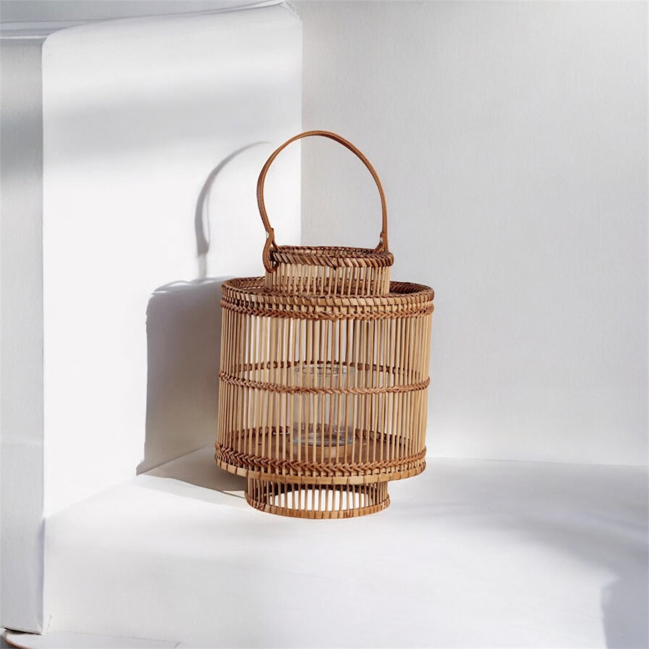 Ira Natural Bamboo Ribbed Lantern