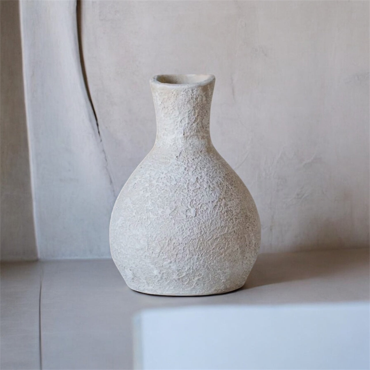 Rustic Ivory Terracotta Bud Vase
