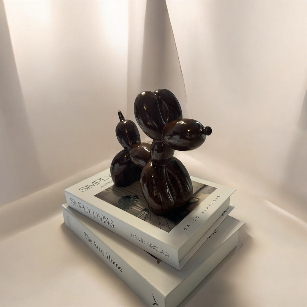 Retro Wood Balloon Dog Statue