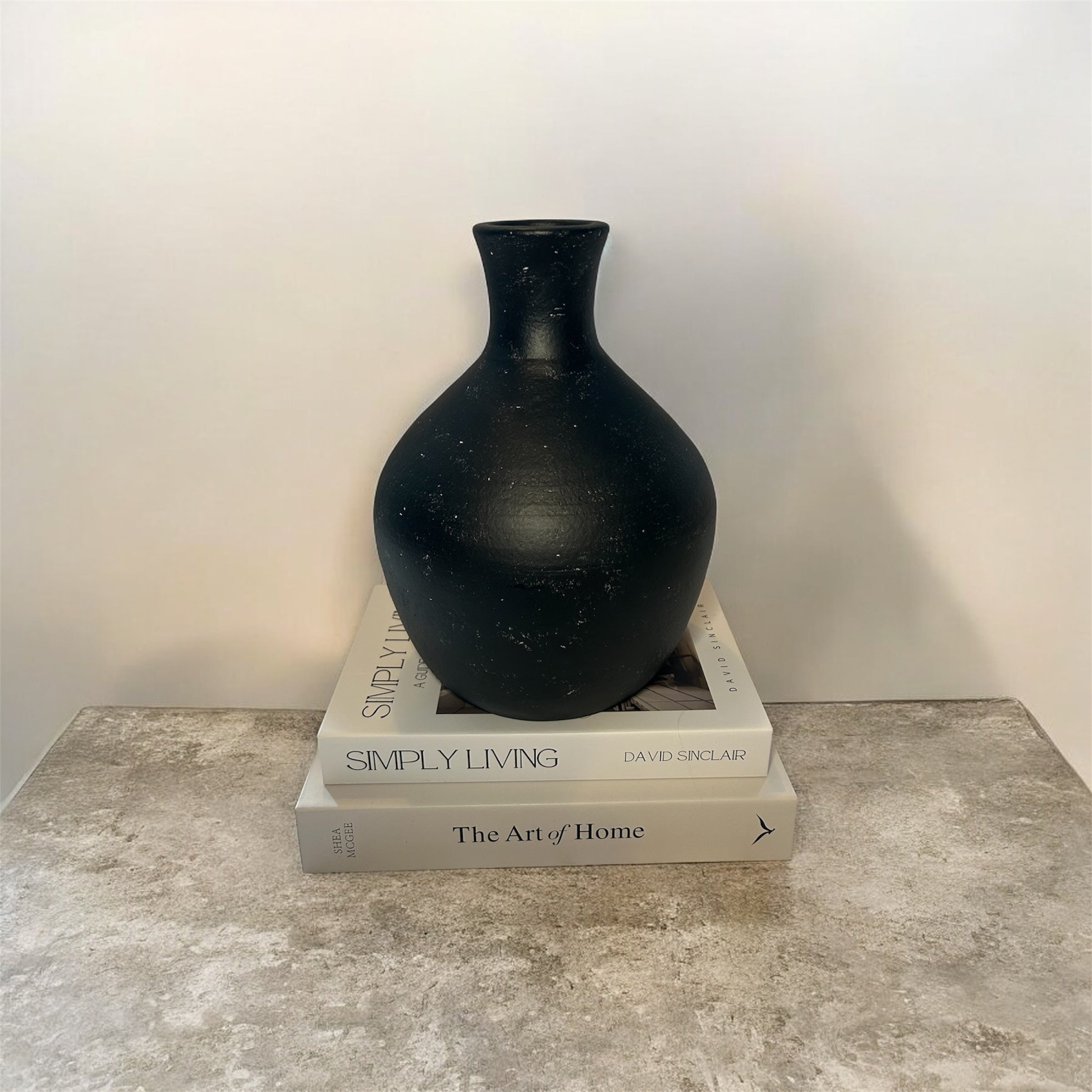 Matte Black Terracotta Vase