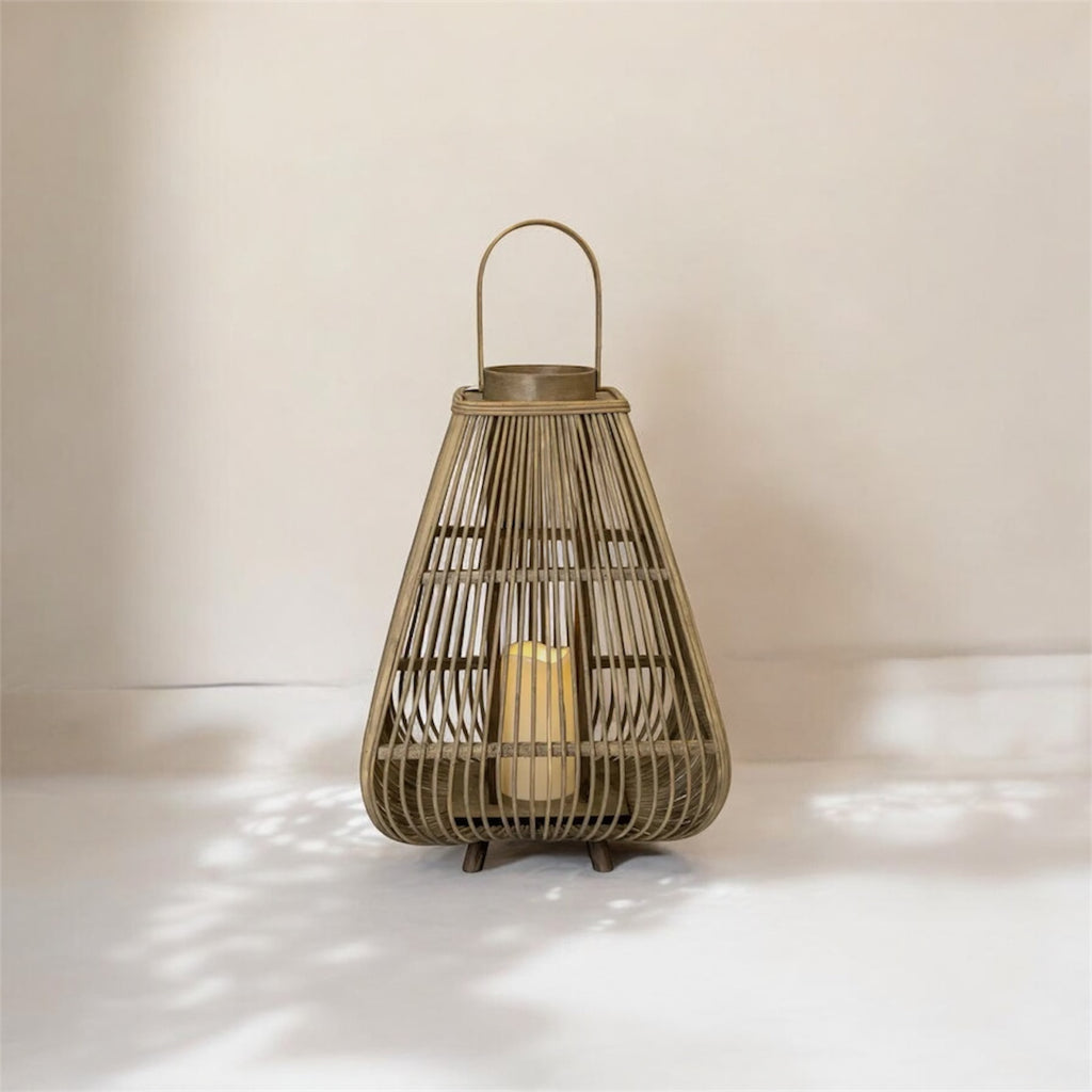 Large Natural Bamboo Pyramid Lantern