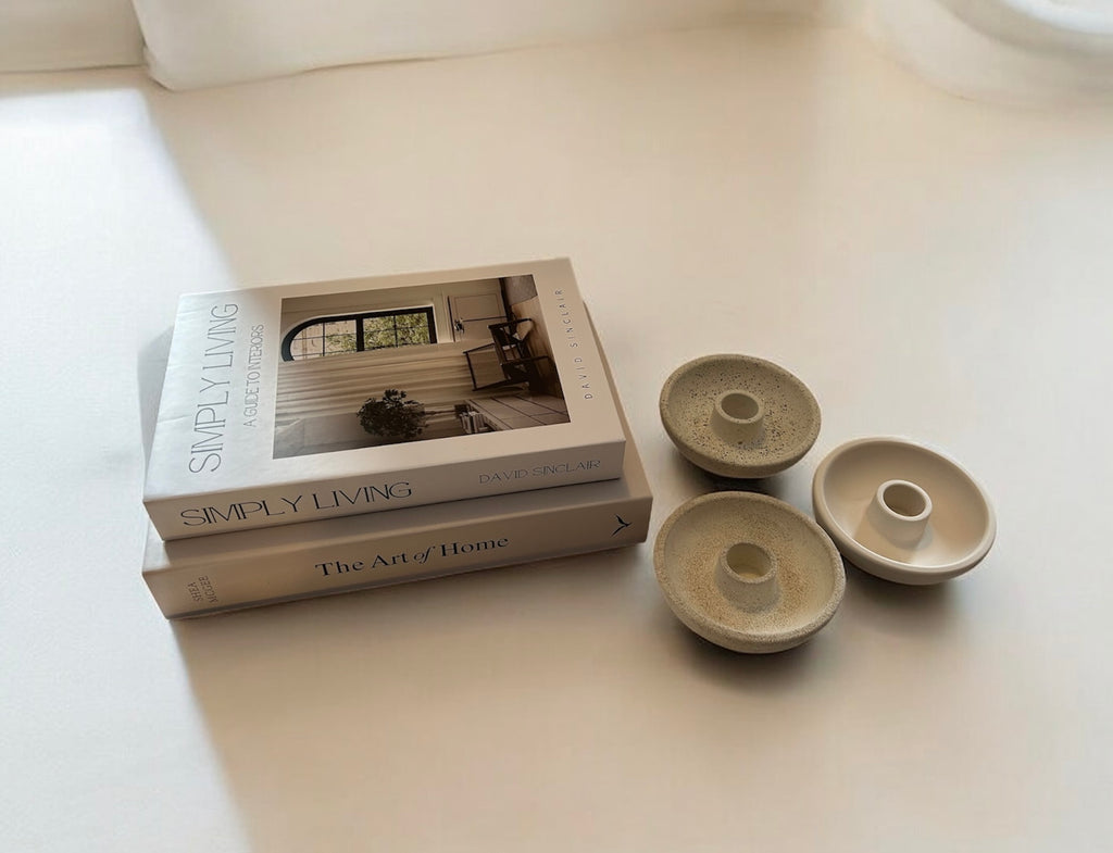 Trio Round Ceramic Candle Base