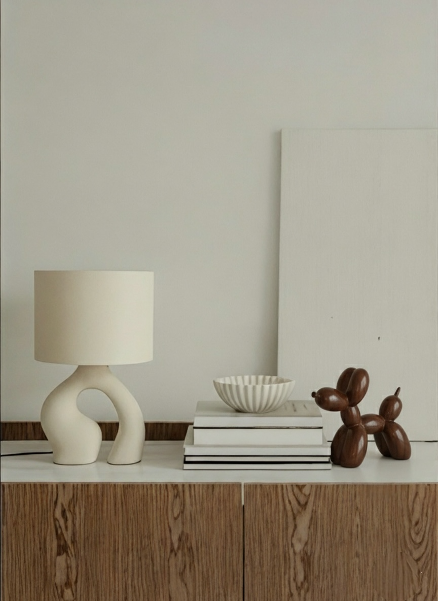 Retro Wood Balloon Dog Statue