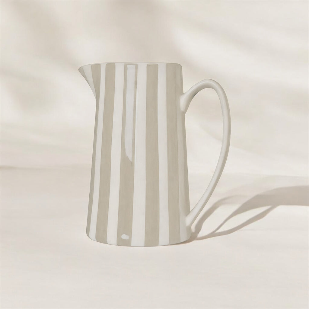 Large Neutral Striped Pitcher