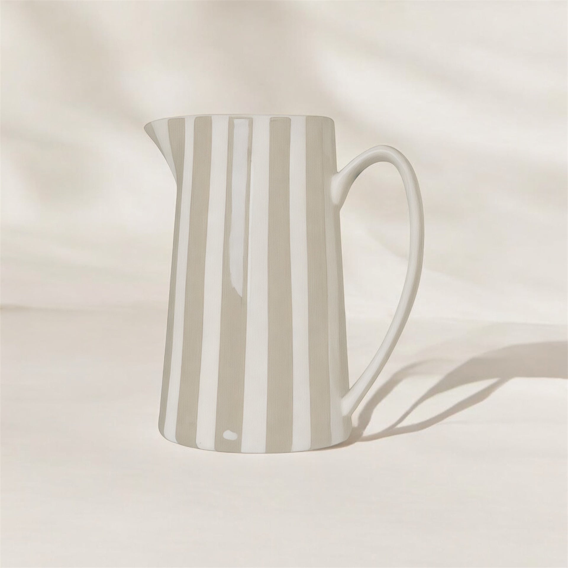 Large Neutral Striped Pitcher