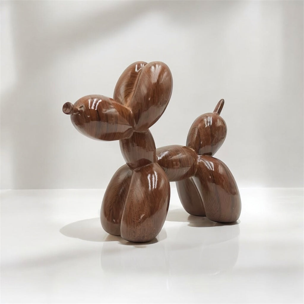 Retro Wood Balloon Dog Statue