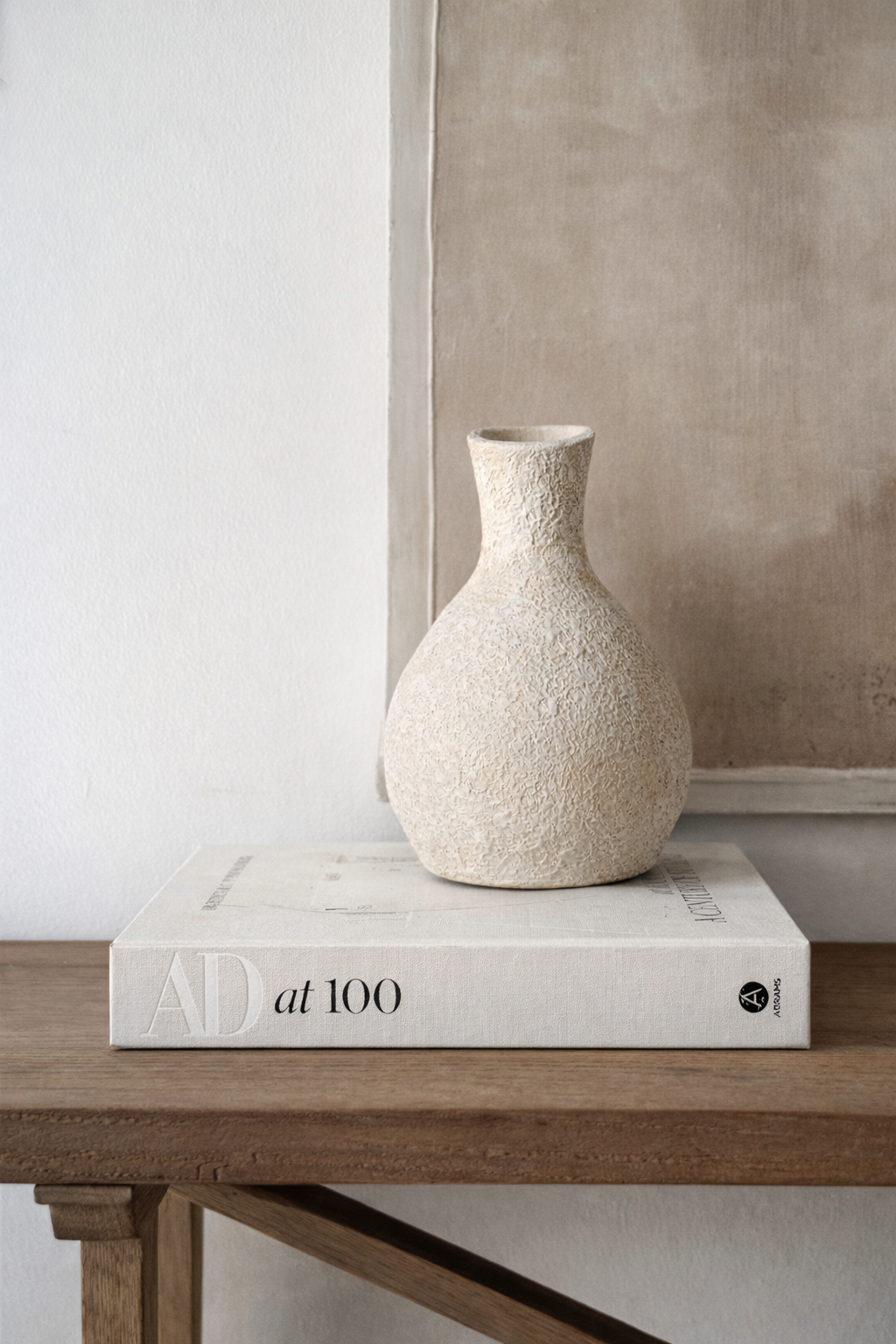 Rustic Ivory Terracotta Bud Vase